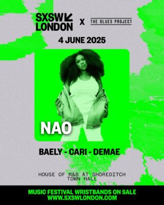 BEST OF UK R&B ON ONE STAGE. By yours truly💙

Goes without saying that you don't want to miss our lineup for the debut SXSW London
Wed 4 June you get to soak in the sounds of:

✨@nao 

✨@demaemae 

✨@carimakesnoise 

✨@baelymusic 

TICKETS on DICE from £25 for a day pass. 🔗 IN BI0
P.s make sure the pass you get covers Wednesday